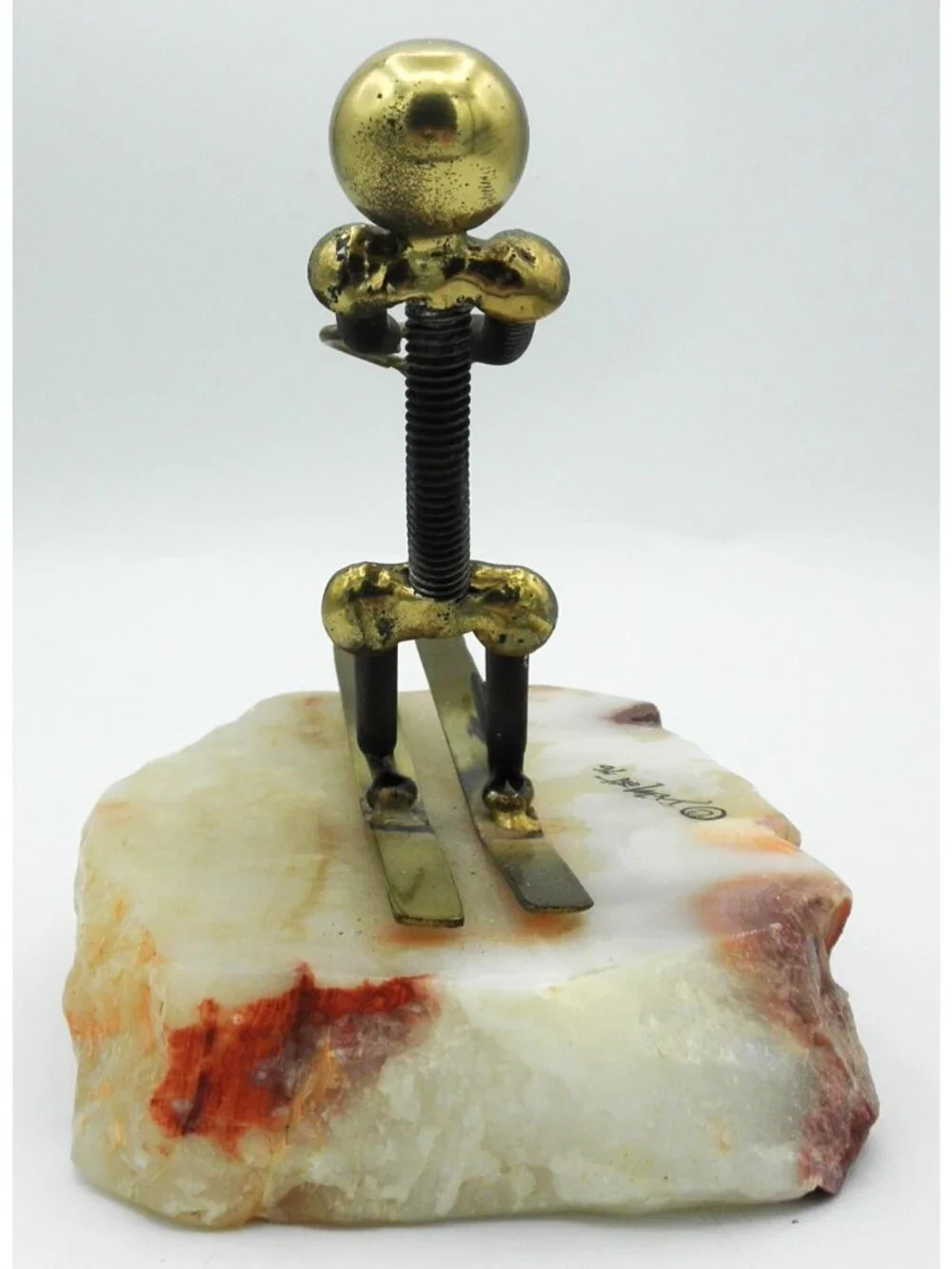 DeMott Sculpture Figure Water Skier Signed 1976